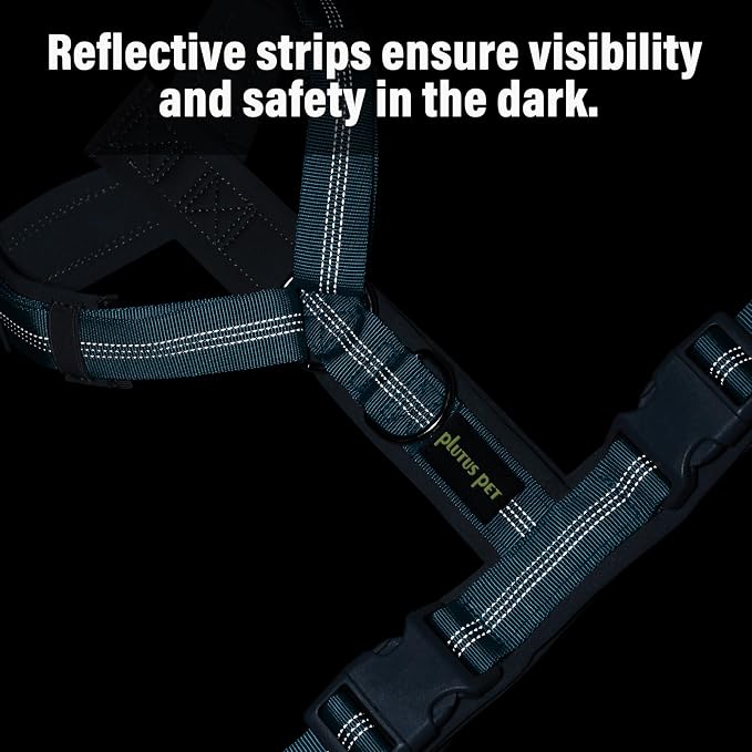 Plutus Pet No Pull Dog Harness, Adjustable Nylon Harness with Soft Padding | Reflective with Front Clip, Heavy Duty for Training and Walking, for Small Medium Large Dogs, Cyan, L - Image 5