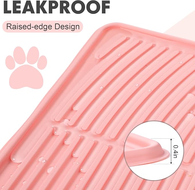 Pink 40"x 28" Cat Litter Mat Extra Large Waterproof Litter Box Mat Kitten Pet Trapping Rug Pad Easy to Clean Trapping Pad to Keep The Floor Clean for Multiple Pets Indoor Floor - Image 5
