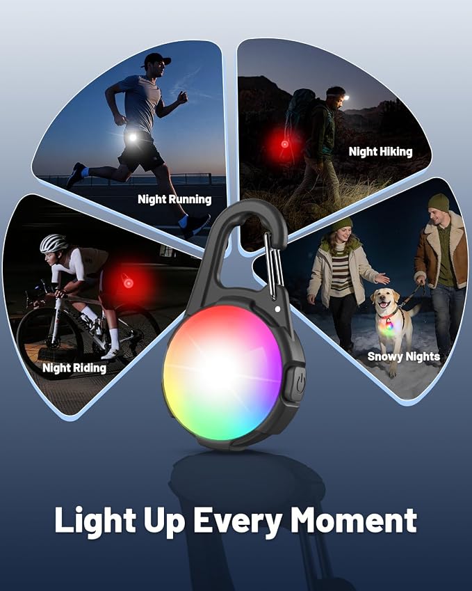 Dog Lights for Night Walking, 2 Packs LED Collar Light, 4 Modes Light for Walking at Night, Waterproof Dogs Walk Lights, Rechargeable Collar Lamp for Nighttime Clip On, for Running, Camping, Cycling - Image 7