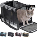 GORILLA GRIP Cat Carrier Travel Bag Up to 15 Lbs, Soft Collapsible Small Dog Carriers, Top and Side Entry Breathable Mesh, Grip Feet on Underside, Cozy Washable Waterproof Pad, Portable Kennel, Gray by Unknown