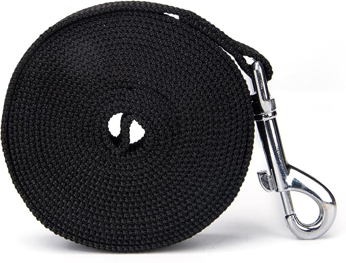 Strong Durable Nylon 10ft Long Dog Training Leash, Traction Rope, 1 Inch Wide, for Small and Medium Dog (Black, 10 Feet) - Image 8