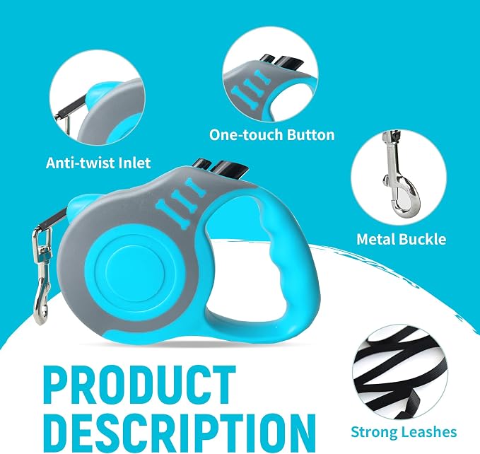Retractable Dog Leash Automatic Telescopic Tractor Dog Tape | Pet Tape 10/16 FT Durable and Convenient, with Non-Slip Handle, Suitable for Small and Medium-Sized Dogs - Image 5