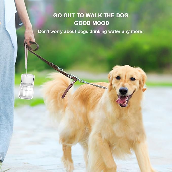 Portable Dog Water Bottle, Foldable Water Bottle for Dog, White, 12oz | Leak Proof Dispenser, Dishwasher Safe, Puppy Travel Water Bowl Fit for Cat, Rabbit, Small Animals Walking, Hiking, Travel - Image 7