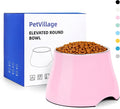 Dog Bowls,Cone Friendly Non Slip Single Dog Bowl with Stainless Steel Inner, Raised Bowls for Small and Medium Dogs Spaniel Dogs Long Ear, High Capacity, L/3 Cups Pink by Petvillage