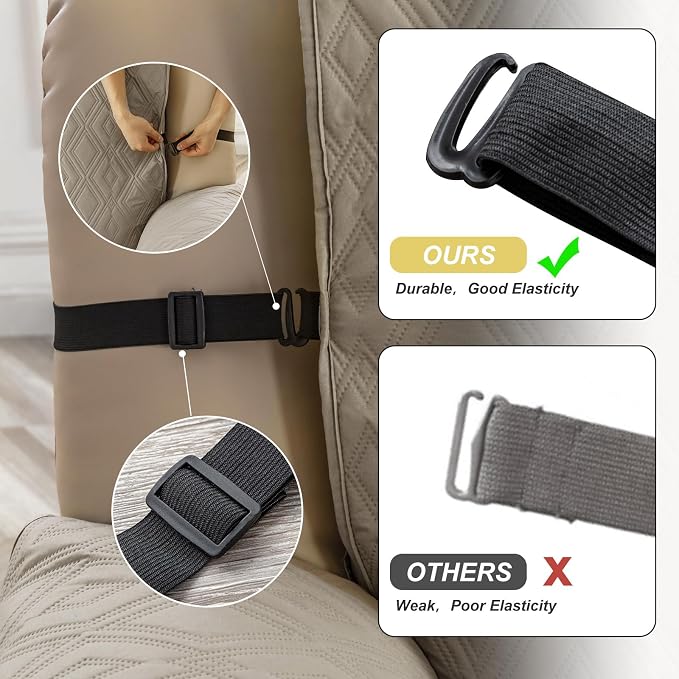 Genina Waterproof Recliner Chair Covers with Arms Recliner Sofa Cover for Living Room, Reclining Chair with Pocket, Washable Sofa Chair Cover Furniture Protectors Covers for Dog Pets - Image 4