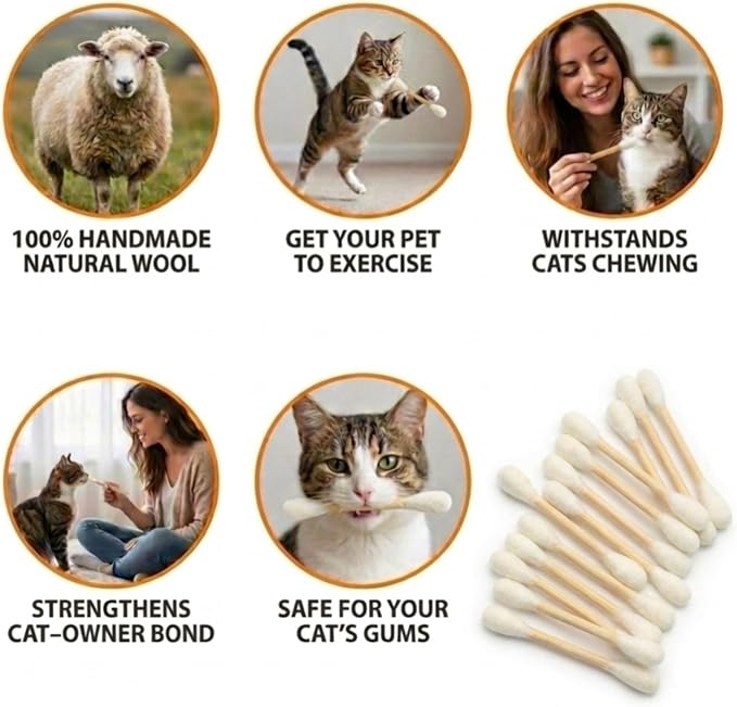 Glaciart One Swabs Cat Toys with Catnip - 6 Pk | Durable for Chew, Cute Cat Toys Interactive Kitty for Boredom, Exercise, & Play | Filled w/Organic Catnip for Anxiety & as Digestive Aid | Gift Idea - Image 5