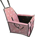 Pet Car Seat, Waterproof Oxford Dog Car Booster Seats, Pink Paw | with Seat Belt and Mesh Window, Breathable & Portable Foldable Travel Look Out Bag for Small Medium Dogs & Cats by Unknown