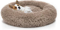 MIXJOY Orthopedic Dog Bed Comfortable Donut Cuddler Round Pet Beds Ultra Soft Washable Dog and Cat Cushion (20''/23''/30'') (23'', Brown) by MIXJOY
