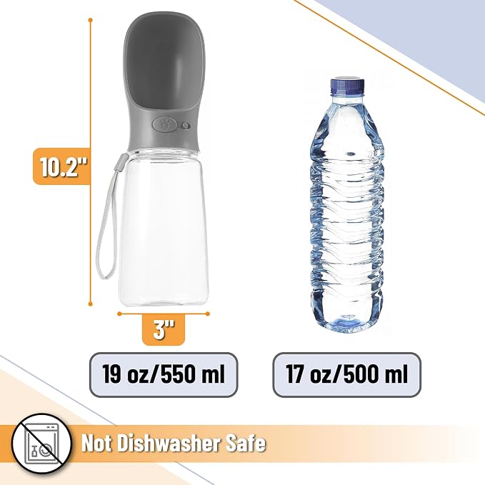 Mr. Pen- Portable Dog Water Bottle, 19 oz, Large | Leak Proof Puppy Water Dispenser with Drinking Feeder for Pets, Outdoor Walking, Hiking, Travel, Not Dishwasher Safe - Image 3