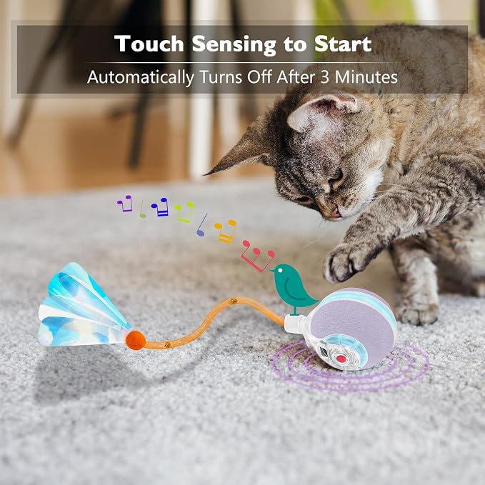 YVE LIFE Interactive Cat Toys Ball for Indoor Cats,[Newly Upgraded] Agile Moving Cat Ball with Elastic Mesh Tail,Automatic Kitten Toys for Bored Indoor Adult Cats,Motion Activated (Purple) - Image 5