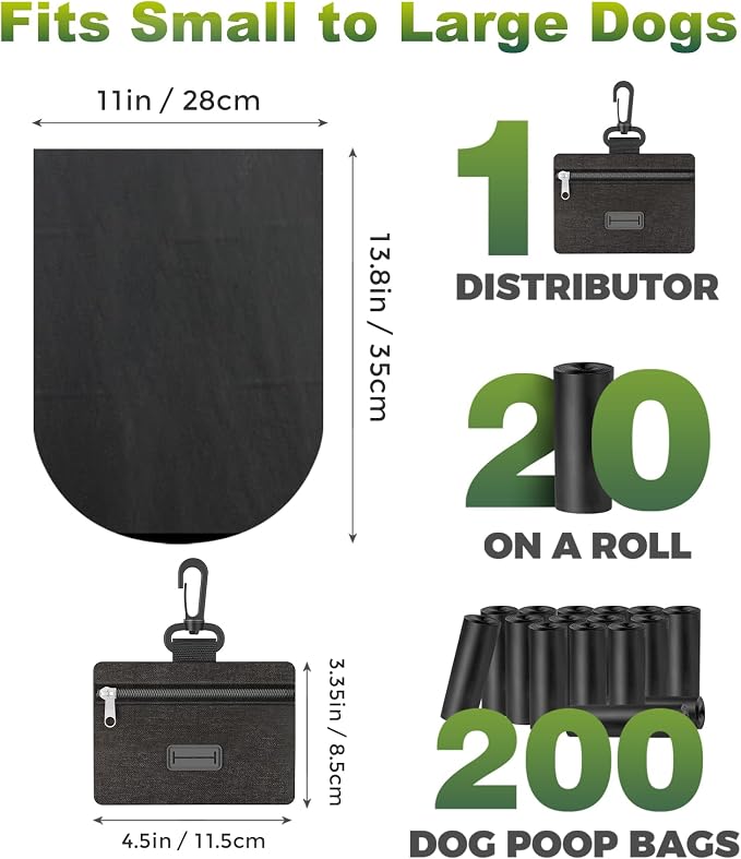 Charmount 200 Pack Dog Poop Bags Rolls with Zippered Pouch Dispenser Holder | Extra Thick Leak-Proof Unscented Waste Bags, Coreless Easy Load for Small to Large Dogs - Image 2