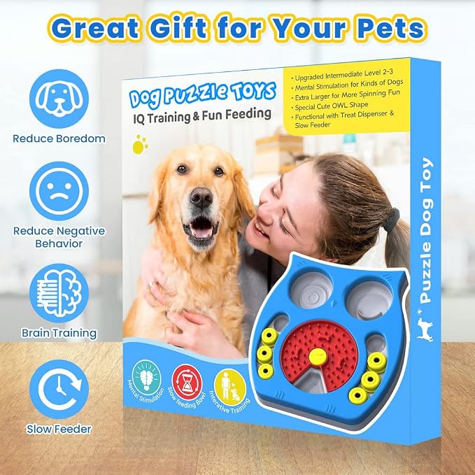 Joansan Dog Puzzle Toy, Enrichment Toy Treat Dispenser for IQ Stimulation | Lick-mat, Food Reward Puzzle Game Keeps Dogs Busy, Mental Stimulation to Reduce Anxiety for Puppies Dogs Cats - Image 6