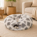 Warm Fluffy Plush Cat Tunnel Bed with Washable Cushion- Big Tube Playground Toys 3 FT Diameter Collapsible, for Indoor Cat Kitty Kitten Puppy Rabbit Ferret Gray-White Diamond Pattern by MAKEPETLUCKY-WelcometoCatTunnelClub