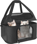 Soft Cat Carrier Up to 20 Lbs, Washable Pet Travel Bag for Kitten Puppy | Breathable Mesh, Medium to Big Pets Small Dog,Soft-sided Cloth Animal Crate for Car Travel Carrying, Safe for Vet Visit,Black by Alwaysstandbehindyou