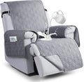 VANSOFY 100% Waterproof Recliner Chair Covers Washable, Light Gray, 28" | Non-Slip, Slipcover with Pocket, Furniture Protector, Elastic Straps, Chair Cover for Pets, Dogs by VANSOFYFURNITURECOVERS