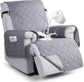 VANSOFY 100% Waterproof Recliner Chair Covers Washable, Light Gray, 25" | Non-Slip, Slipcover with Pocket, Furniture Protector, Elastic Straps, Chair Cover for Pets, Dogs by VANSOFYFURNITURECOVERS