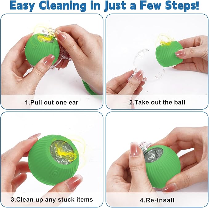 Interactive cat Toys for Indoor Cats, Speedy Tail 3.0 Cat Toy, Motion Activate cat Toy Ball，Automatic Toys for Bored Indoor Cats, Speedy Tail 2.0 Cat Toy, Rechargeabl(Green) - Image 7