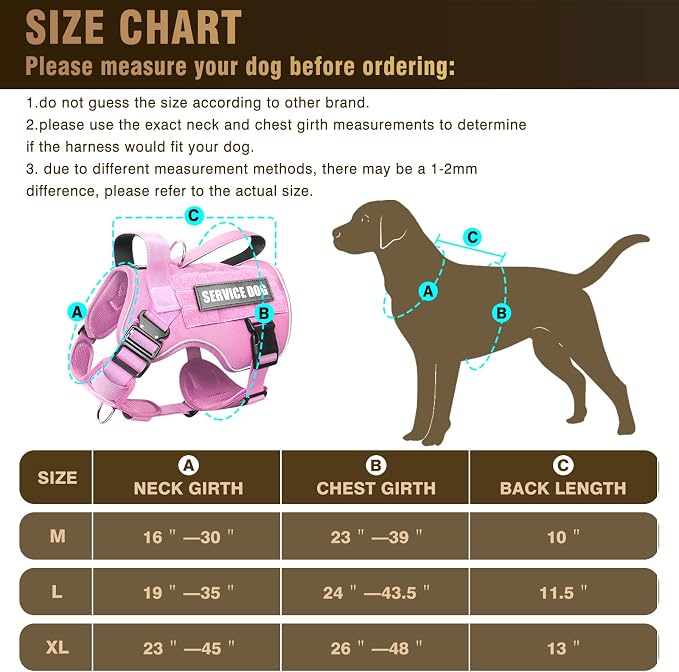 2X Metal Buckle Service Working MOLLE Dog Vest with 10 Pet Patches | Tactical Dog Harness for Large Dog, No-pull Military Working Vest for Training Hunting Walking，2x D Rings for Leash Clip - Image 5