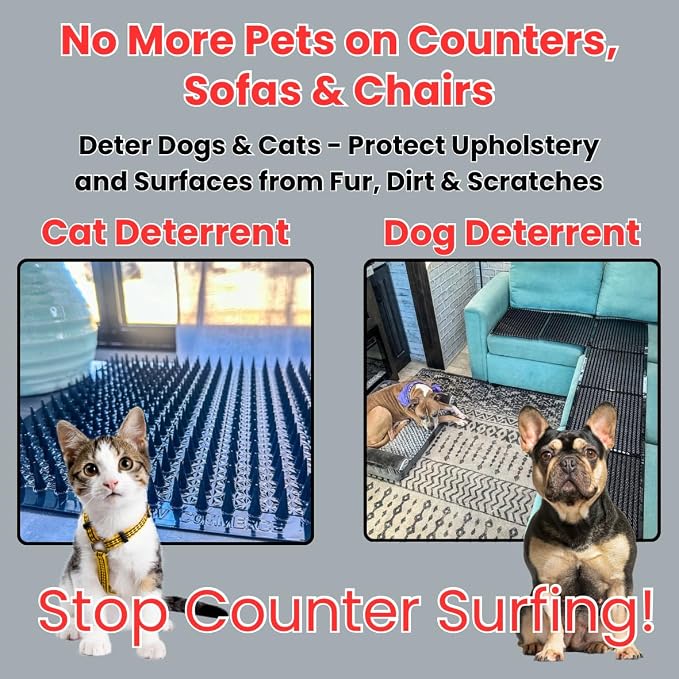 Scat Mat for Dogs & Cats - 10 Pack Scat Mats | Keep Dogs Off Couch & Furniture, Keep Cats Off Countertops | Deterrent for Pets | Pet Repellent Mats - Image 9