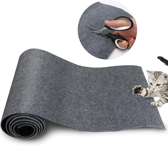 Cat Scratch Mat 78.7"x15.8",Replacement Cat Scratching Post or Scratch Pad,DIY Cat Tree Shelf,Decoration Cat Tower,Protector Couch Furniture or Wall (Black) by XUYEDOGLSH
