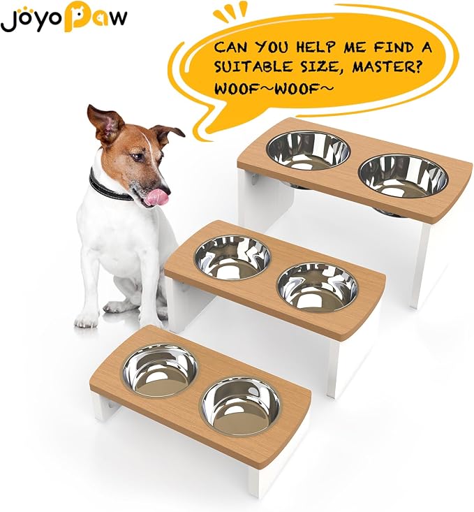 Elevated Dog Bowls, Waterproof Raised Dog Bowl for Medium & Large Dogs, HIPS Poly Lumber Stand with 2 Stainless Steel Bowls, Indoor & Outdoor Use (10'' Tall–48 oz Bowl, Teak-White) - Image 7