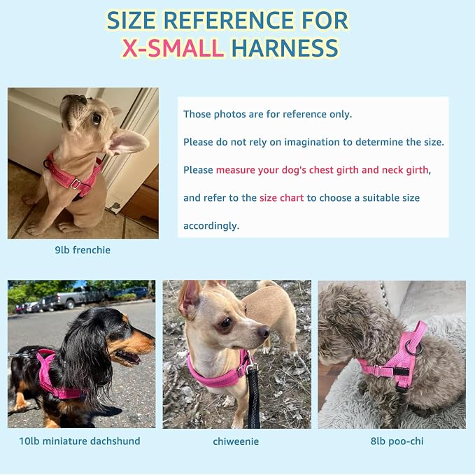 SlowTon No Pull Small Dog Harness and Leash Set with Front Clip | Soft Padded, Neck & Chest Adjustable, Lightweight, Anti-Twist, Puppy Vest Harness Pet Lead Combo for Small Medium Dog, FU XS - Image 6