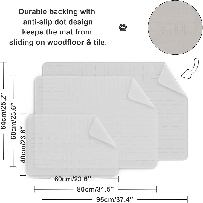 Large Cat Litter Mat, 31.5x23.6 Semi Transparency, Premium Silicone Rubber, Waterproof & BPA-Free, Traps Litter, Easy to Clean, Keeps Floors Tidy - Image 5