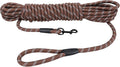Long Dog Leash for Training 20Ft-Reflective Nylon Rope with Swivel Hook-Recall Agility Lead for Large Small Medium Dogs Outside Walking Hiking-Brown Diam 1/2" by HiKiss