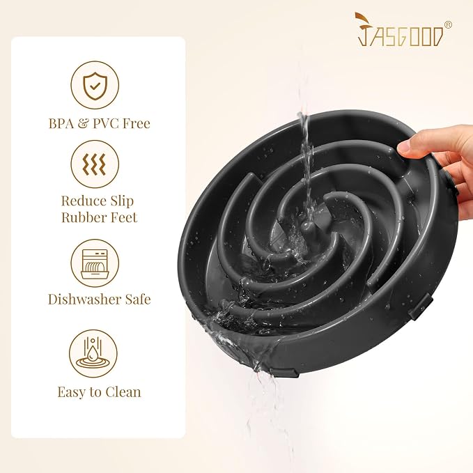 JASGOOD Slow Feeder Bowl for Large Dogs, Anti-Gulping, Prevents Bloat & Choking - Image 5