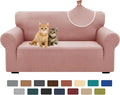 XINEAGE Stretch Jacquard Loveseat Cover, Non Slip Sofa Slipcover for Dog | High-Stretch Fabric. Wear-Resistant, Pet Friendly. Easy Install & Washable for Living Rooms, Offices.Dusty Pink by XINEAGE