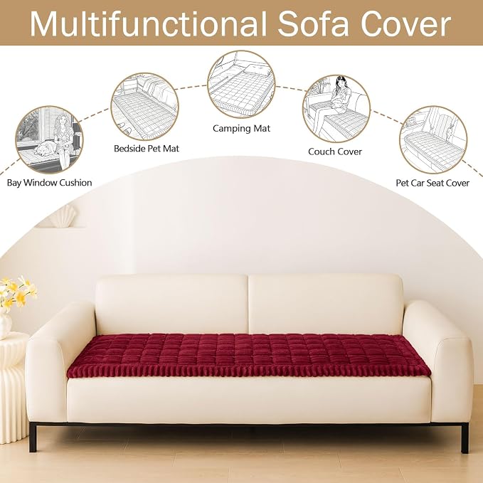 hyha Couch Cover for Dogs, Washable Non Slip Plush Flannel Sofa Protector | Thick Flannel, Anti-Slip Backing, Pet Hair & Scratch Protection, Fits Sofa & Loveseat (27.6" x 47") - Image 3