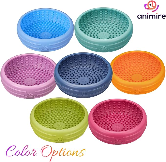 Dog Lick Bowl, Animire Freeze Lick Mat for Dogs, Non-Slip Slow Feeder Licking Bowl Enrichment Treat for Distraction Anxiety Relief, Food Grade Silicone, Dishwasher Safe(Dark Blue,S) - Image 9