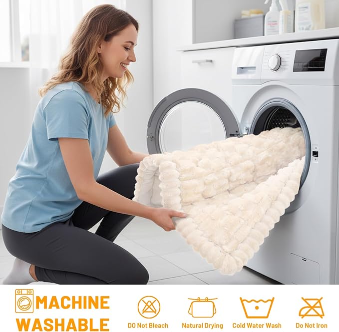 Smiry Non Slip Couch Covers for Dogs, Scratch Resistant Pet Sofa Protector | Machine Washable Soft Fuzzy Thick Furniture Cover for Sofa Loveseat Sectional Large Dogs, Cream, 27.6" x 70.9" - Image 8