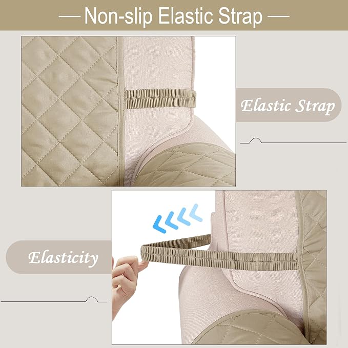 Reversible Chair Covers for Recliner Oversized, Sand/Beige | Recliner Oversized Covers for Living Room with Elastic Straps, Water Repellent, Chair Protectors Covers for Dogs - Image 6