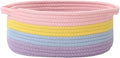JMvicyroam Small Woven Basket, Empty Gift Basket, Rainbow/1 Pack | Small Gift Basket, Cotton Rope, 12 x 8 x 51 in, Handles, Includes Ribbon and Bag, Birthday Gift Basket by JMvicyroam