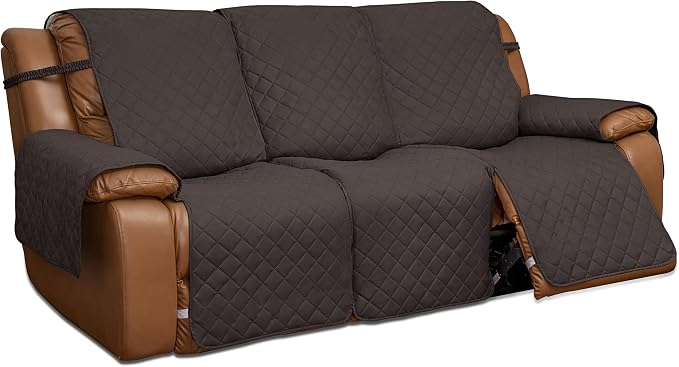 Easy-Going Reversible Couch Cover for 3 Seat Recliner Sofa, Chocolate/Beige | Washable Sofa Slipcover For Dogs, Sofa Cover For Recliner, Furniture Protector Mat, Pet Friendly by Easy-Going