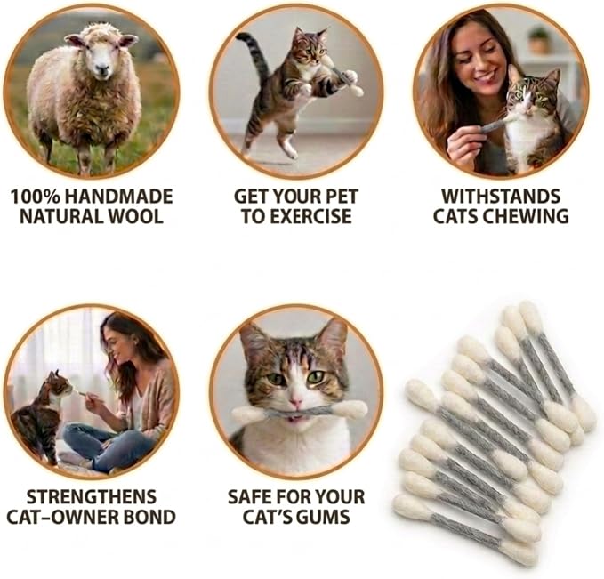 Glaciart One Swabs Cat Toys with Catnip - 6 Pk | Durable for Chew, Cute Cat Toys Interactive Kitty for Boredom, Exercise, & Play | Filled w/Organic Catnip for Anxiety & as Digestive Aid | Gift Idea - Image 4