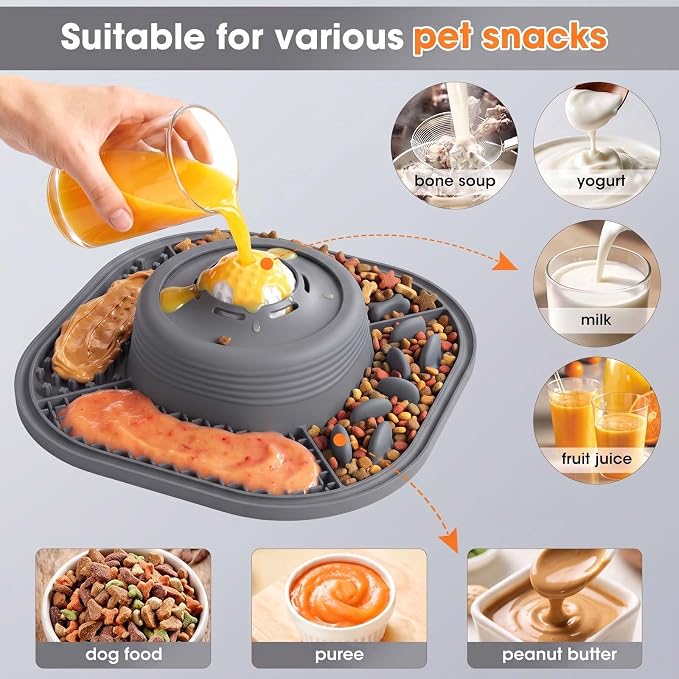3-in-1 Dog Slow Feeder Bowl, 10in Large Non-Slip Slow Feed Dog Bowl with Removable Design, Food-Grade Silicone Puzzle Slow Feeder for Dogs & Cats, Helps Prevent Bloating and Indigestion（10 Inch） - Image 4