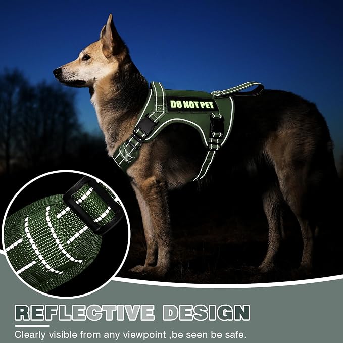 Tactical Dog Harness, No Pull Dog Harness for Medium Large Dogs with Handle & Molle, Military Service Dog Vest Harness in Training Pet Harness for Small Dogs - Image 6