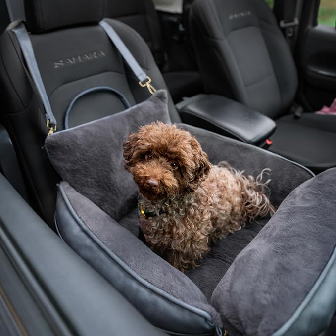 NOAH & PAW Small Dog Car Seat for Small Medium Pets with Harness Clip, 4X Safety Feature, Washable Dog Seat for Car, Orthopedic Foam Wrapped with Plush, Vegan Leather - Image 4
