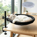 Topmart Cat Desk Bed with 360° Rotating & Adjustable Height | Cat Hammock for Desk with 2 Washable Pads, Easy to Install, Kittens Bed Attachment for Home Office,Up to 45LBS, Grey & Black by Topmart