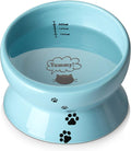 Y YHY Ceramic 15 Ounce Slanted Cat Food Water Bowl, Lake Blue by YYHY