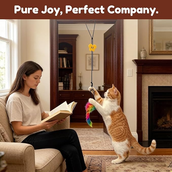 Hanging Toys for Doorway, door frame cat toys for Indoor Cats Kitten 2 Pcs | Self play, soft plush, for all cats – burn off excess energy, reduces boredom, scratching, stress & boosts fitness. - Image 3