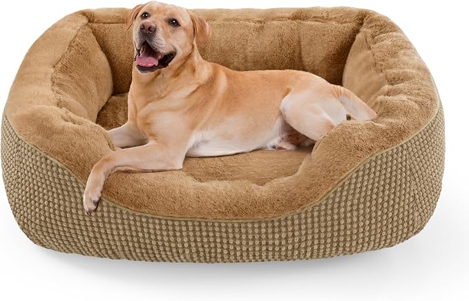 Large Dog Bed, Washable Orthopedic Warming Soft Sleeping Durable with Anti-Slip Bottom by INVENHO