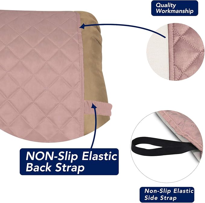 PureFit Reversible Recliner Chair Covers Couch Covers for Dogs, 19 in | Pink/Beige, Water Resistant Couch Protector, Washable Pet Couch Cover with Non Slip and Elastic Straps For Kids - Image 3