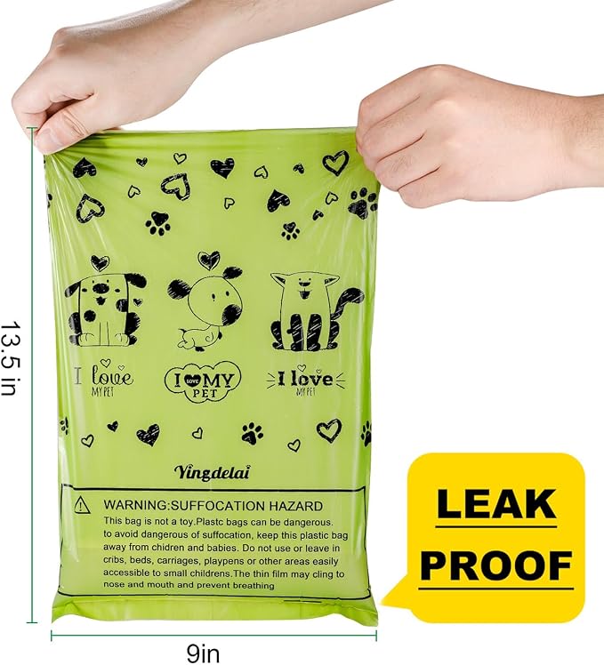 Dog Poop Bags Rolls with Dispenser - Leak Proof - 540 Count Unscented | Strong Large 9x13 inch Waste Refill Bags for Daily Dog Walks, Cat Litter Cleanup Outdoor Travel and Multi-Pet Households - Image 4