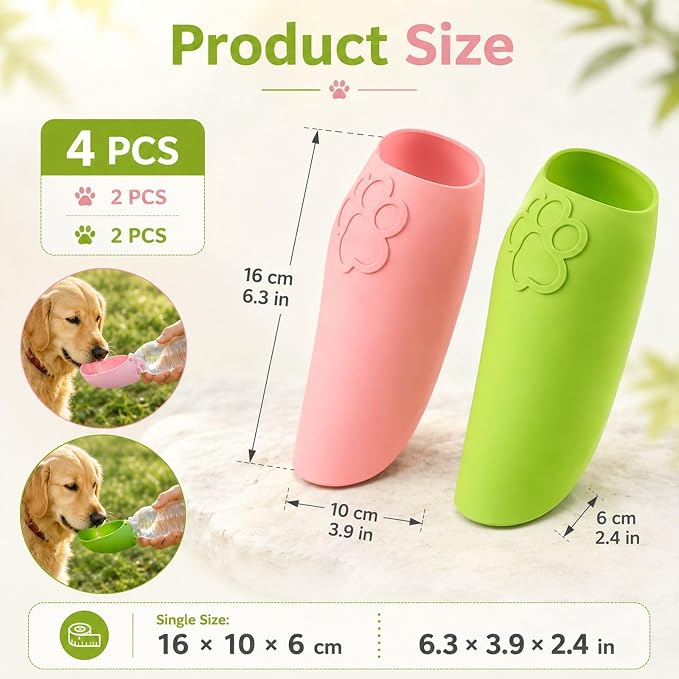 4 PC Water Bottle Attachment for Dogs, Dog Drinking Bottle, Outdoor Pet Water Dispenser for Walking Hiking Travel, Compact Storage Solution for Pet Owners - Image 2