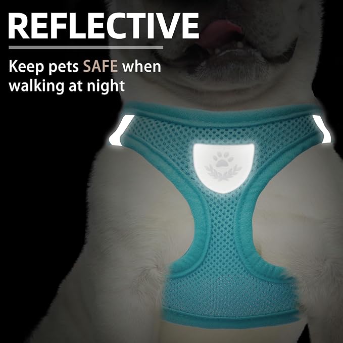 PUPTECK Dog Harness, Collar and Leash Set No Pull for Small Medium Sized | Soft Mesh Puppy Step-in Escape Proof Reflective No Choke Pet Cat Adjustable Walking Vest - Image 5