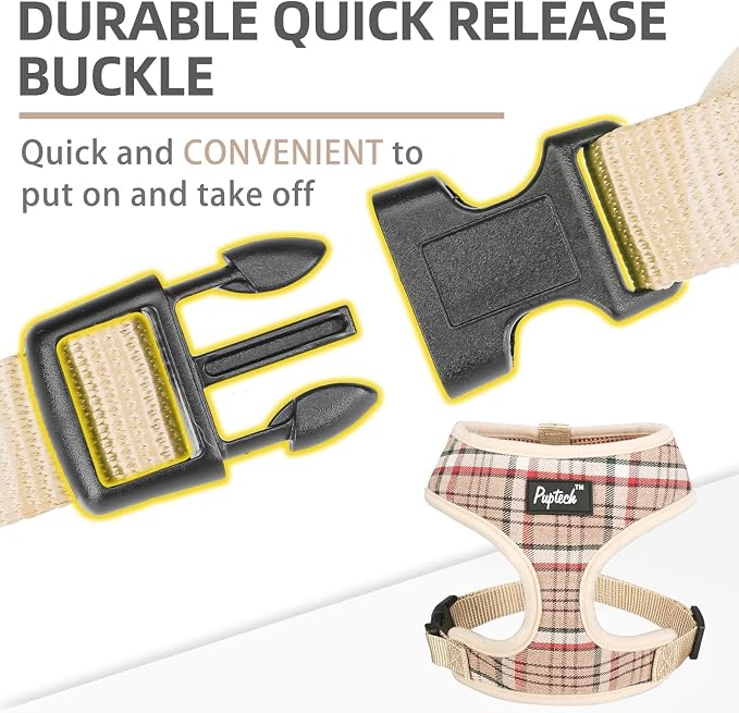 PUPTECK Small Dog Harness and Leash Set No Pull for XS XXS Sized Dogs Puppy | Escape Proof No Choke Pet Cat Adjustable Soft Padded Walking Vest - Image 4