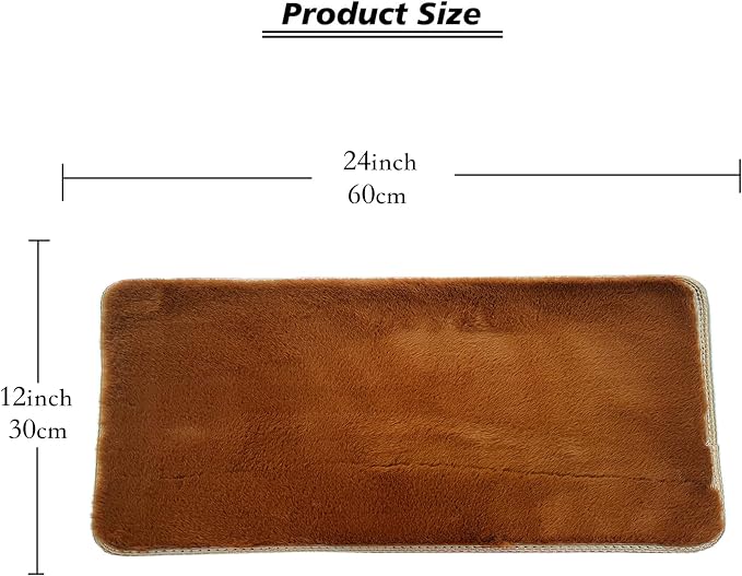 Soft Cat Window Sill Dog Pad Perch,Fluffy Windowsill Dog Pet Mat Pillow Seat Bed, Cat Pet Cushion for Window Sill Mat (Coffee, 12"x24") - Image 2